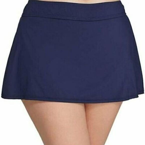 597 Anne Cole Live In Color classic stretch Swim Skirt NAVY 20W nwot $64 - Picture 1 of 1
